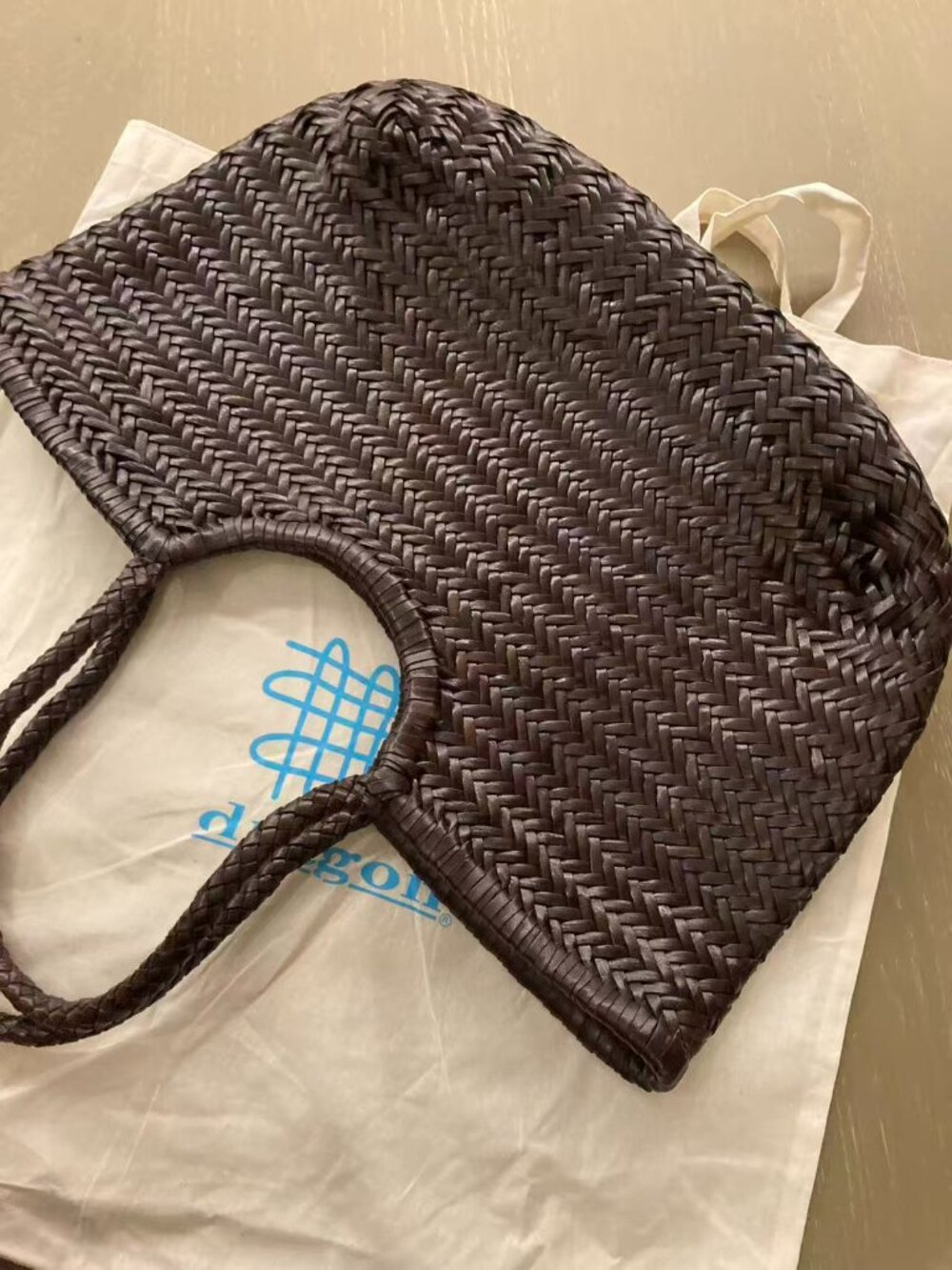 DRAGON DIFFUSION Nantucket large woven leather tote - Picture 3 of 14